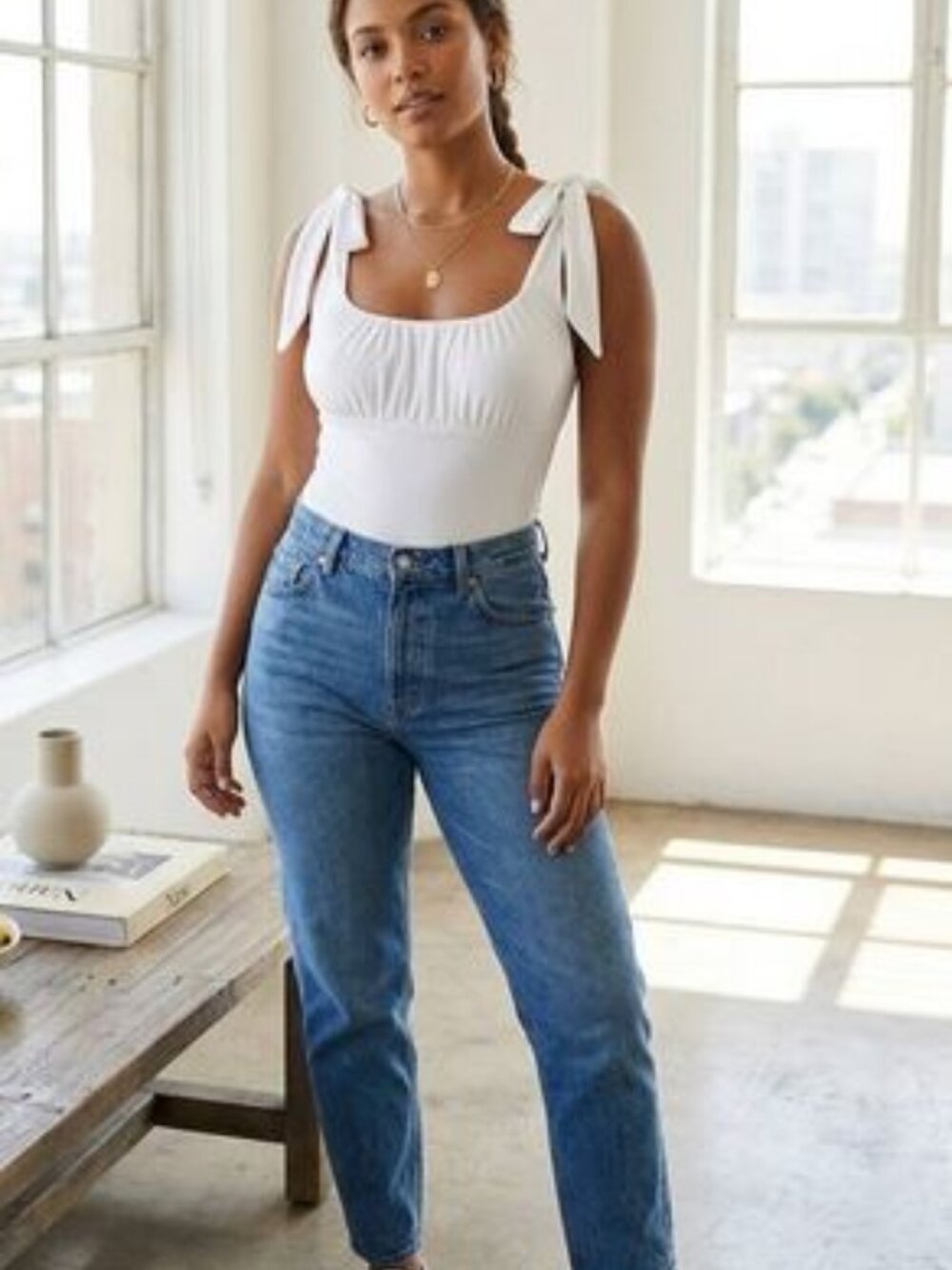 BRAND NEW Abercrombie & Fitch White Body Suit with Thong